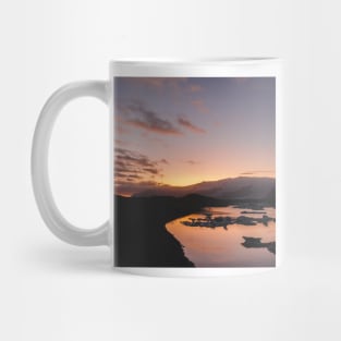 Dreamy Sunset Over the Glacier Lagoon in Iceland Mug